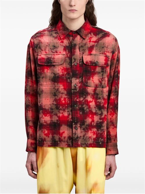 Checkered Print Shirt PALM ANGELS | PMGE043F24FAB0012503